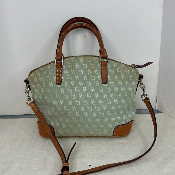 Dooney Bourke Handbag Charlie Satchel Canvas Crossbody Signature Logo Fabric - Picture 3 of 10